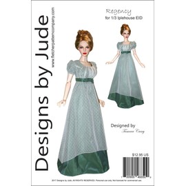 Designs by Jude Regency Printed Sewing Pattern for 1/3 Iplehouse EID BJD Dolls