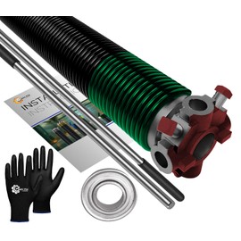 Garage Door Torsion Springs 243x2x28 Replacement for Left Side of Garage Door - 1" Steel Bearing, Winding Bars, and Gloves Precision E-Coating 5-Year Warranty Min. 30,000 Cycles (Red Cone)