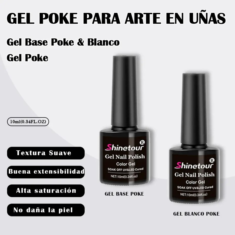 Kit Esmalte Uñas Gel Blanco,gel Crear Letras, Ondas Y Flores