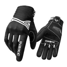 INBIKE Motorcycle Gloves Men Women Winter Warm Waterproof Windproof with Hard Protection Motocross Motorcycle Gloves Men Black/White L IM902W