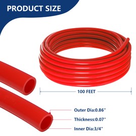 HeSun 3/4 Inch PEX-B Pipe,100FT Red Pex B Tubing with 3/4" 10PCs Pex Brass Fittings and 30PCs Cinch Clamp Rings, Clamp Tool,Pipe Cutter