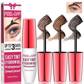 Vevivia 3PCS Eyebrow Tattoo Gel Peel Off 【Waterproof】【Long-lasting】【Smudge Proof】Eyebrow Gel for Women,DIY at Home,Christmas Day Gift Set(Dark brown+brown+black)​