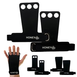 Bear Grips Two Hole Hand Grips, Three Hole Pull Up Grips, No Hole Wrist Grips, WOD Grips for Men and Women. Carbon Fiber Hands Grips, Titanium Hand Grips for Weight Lifting, Speed Pull Up Gloves Grip
