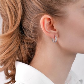 JC Jeweller Carat Silver hoop earrings for women, 925 sterling silver hoop earrings with zirconia, earrings sterling silver 925 hoop earrings for women, hoop earrings diameter 15 mm, 20 mm, 25 mm, 30