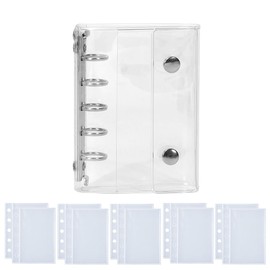 ISHR Seal Notebook, Transparent, M5 Binder, Sticker Notebook, Removable, Clear Binder, Micro 5, Replaceable Pre-Latch Book, Seal Storage, Accessories Organization, Girls, Popular Goods (Transparent