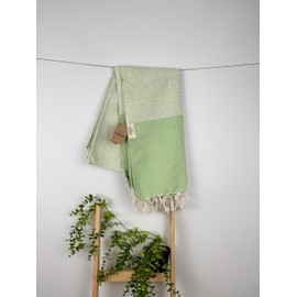 OZDESIGN DILAY Turkish Towel – 100% Cotton Peshtemal, 100x180 cm – Quick Dry, Lightweight, Highly Absorbent Hammam Towel for Bath, Beach, Spa & Travel (1, Green)
