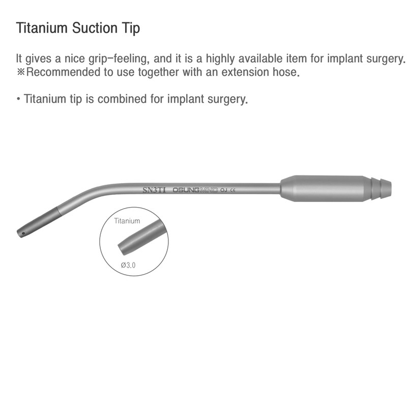 Dental Titanium Suction Tip 3mm Dia. Osung -SN3TI