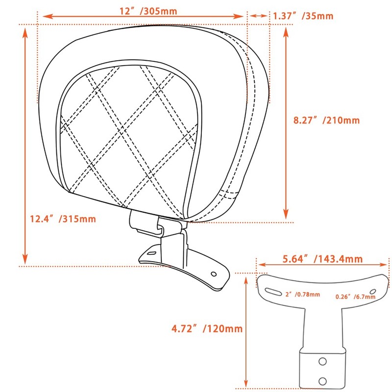 FOVPLUE Rider Backrest,Adjustable Driver Backrest Pad Kit fits for Harley