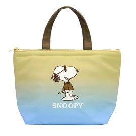 Nakajima Corporation Peanuts Snoopy Gradejo Cool Mini Tote Cold Insulated Beige Blue 214324-25 H 20 x W 30 D 10 cm