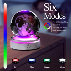 JOASURA Wedding Gifts for Newly Engaged Couples with 3.15" Multicolour Crystal Ball Night Lights,Bridal Shower Gifts for Engagement Just Married Keepsake Decoration,Wedding Newlyweds Presents Ideas