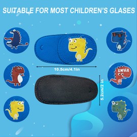 6PCS Eye Patch for Kids Girls Boys Colorful & Soft Eye Patch for Glasses Lazy Eye Patches for Left or Right Eyes More Styles (to Cover Right Eye, Blue-Dinosaur)