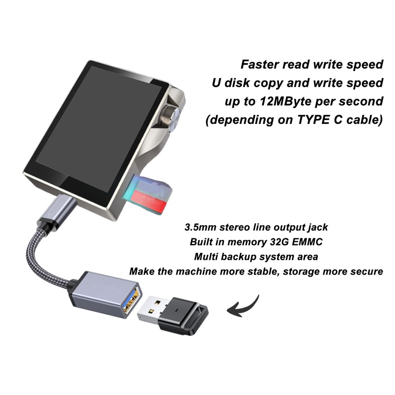 MP3 Player 2.4 Inch Touch Screen HiFi Lossless DSD High