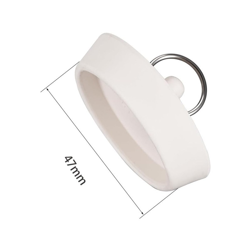 Rubber Sink Plug, Drain Stopper White Fit 48-49mm with Hanging