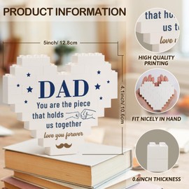 Pozetazas Gifts for Dad - Dad Birthday Gift Ideas - Father's Day Gifts for Dad from Daughter Son - Christmas,Thanksgiving, Valentines Day Dad Present,Heart Shape Plaque