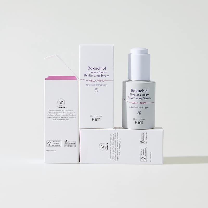 PURITO Suero revitalizante Bakuchiol Timeless Bloom, 30 ml/1,01 fl. oz.