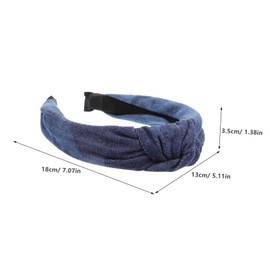 Baluue Denim Knot Headband for Women 1 Piece Adjustable Hair Accessory Soft Fabric Comfortable Headband for Daily Wear and Sports
