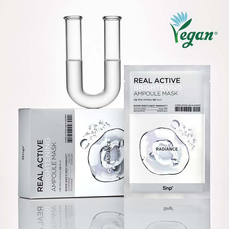 SNP Real Active Brightening Ampoule Mask Pack 10 Sheets Moisture