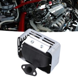 Muffler Exhaust, GX160 Engine Muffler Exhaust Metal Silencer Accessory Set with Washer Fit for Generators Pressure Washersand Water Pumps(Silver)