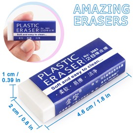 Tamaki 6 Pack Erasers, Large White Erasers for School Office, Art Eraser for Drawing