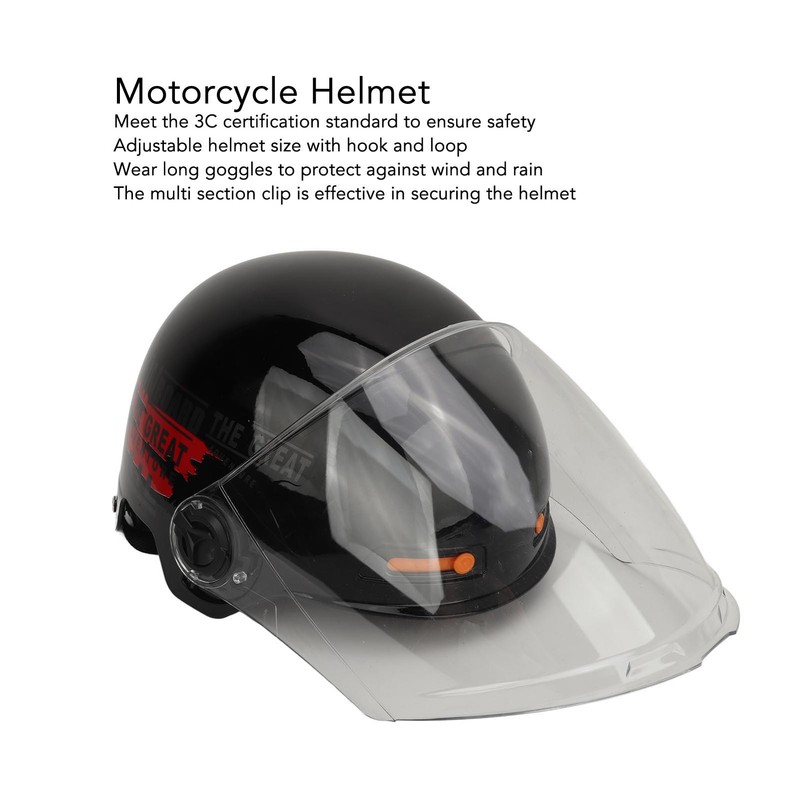 Motorcycle Helmet Stylish Adjustable Lightweight Rain Proof Rugged Electric Vehicle