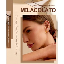 MILACOLATO 7Pairs 925 Sterling Silver Earrings for Women Girls Earrings Set for Multiple Piercings Cartilage Earring Studs Huggie Hoop Small Earrings Stacks Sets 14K-Heart