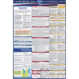 COMPLIANCE AUDIT CENTER 2023 California State and Federal Labor Laws Poster English & Spanish - OSHA Workplace Compliant 24" x 36" - All in One Required Posting - Laminated (Combo)