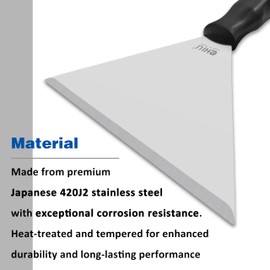 CHILI TOOLS 7 Inch Stainless Steel Pole Scraper -1.8mm Heavy Duty Blade, Ideal for Ceiling Paint Removal & Wallpaper Scraping, Fits CHILI Extension Pole, for DIY & Professional Use, Made In Taiwan