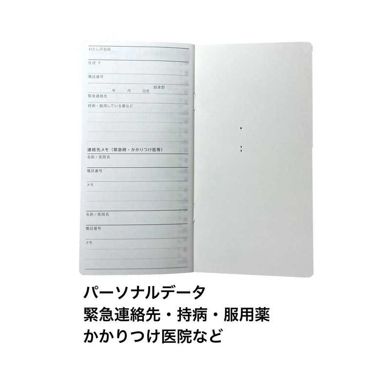 Daigo A1369 Blood Pressure Record Memo, Illustration, Blue Notebook, Bulk