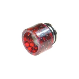 Armerah Snakeskin 810 Drip Tip eCig Mouthpiece Short/Wide Resin/Steel Single Red