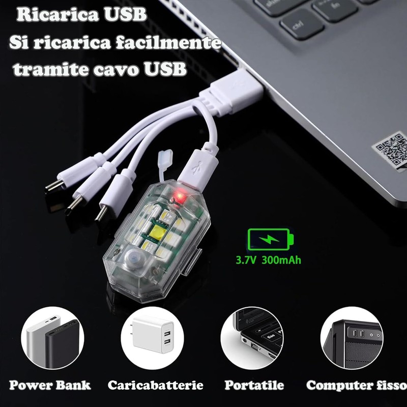 KEWAYO 4 Luci Strobe LED Wireless con Telecomando - 7