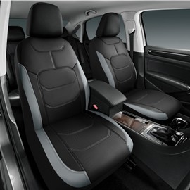 Road Comforts Premium Leather Front Seat Cover – Airbag-Compatible, Universal for Cars, SUVs, Trucks, and Vans -Gray