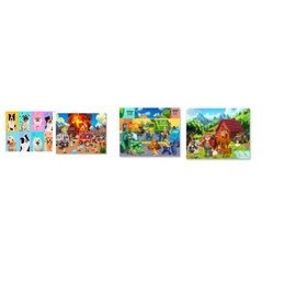 LELEMON Puzzles for Kids Ages 4-6,4-Pack Dogs Fire Fighting Garbage Truck Farm 60 Piece Puzzles for Kids Ages 4-8 in a Metal Box,Educational Jigsaw Puzzles Puzzle Games Puzzle Toys for Girls and Boys