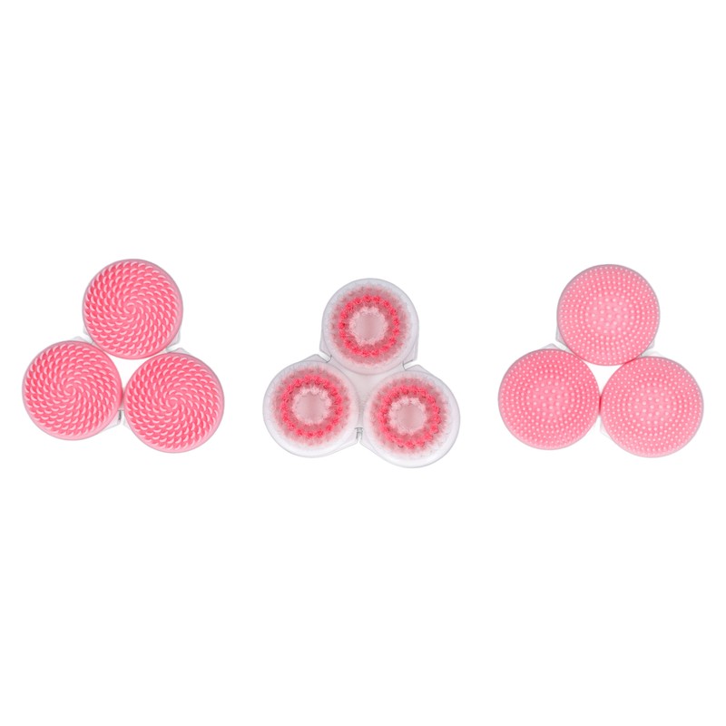Electric Facial Cleansing Brush 3 Head Massage Facial Exfoliating Silicone