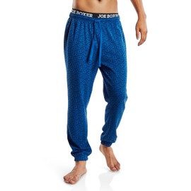 JOE BOXER Smiley Face Mens Pajama Pants, Mens Lounge Pants with Pockets, French Terry Joggers for Men (Blue, Medium)