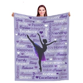 Ivivis Dance Gifts for Girls Teen, Dance Recital Gifts for Girls, Dancer Gifts for Girls Teens Women, Birthday Gifts for Dancers Ballet Dancer Dance Teacher Dance Team, Dance Blanket Throws 60"x50"