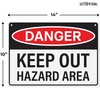 Danger Keep Out Hazard Area Sign 14x10 inch | Aluminum