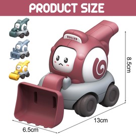 BONHHC Baby Spielzeugauto Spielzeugautos ab 1 Jahr, 4 Stück Spielsachen Baufahrzeuge, Baby Auto Spielzeug 2 3 4 Jahr für Geschenk Jungen Mädchen