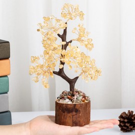 AWARDSEN Citrine Crystal Tree Money Tree The Tree of Life Tree Crystal Ornaments Healing Crystals Gifts Desk Decorations Spiritual Gifts for Women