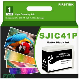 FIRSTINK SJIC41P Matte Black Ink Cartridge C13T52L520 SJIC41P-MK Ink Remanufacture Compatible for ColorWorks CW-C4000 Color Inkjet Matte Label Printer (Matte)