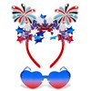 Dolkoic 4th of July Headband for Women Girls Red White