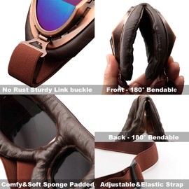 Peicees Vintage Helmet Goggles Motorcycle Goggles Bike Motorcross Pilot Goggle