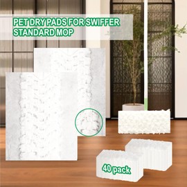 Peachicha Pet Dry Sweeping Pad, Disposable Mop Pads Refills, Heavy Duty Dry Sweeping Cloth Refills for Swiffer Standard Sweeper, 40 Count