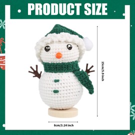 Vidillo Christmas Crochet Kit for Beginners Snowman Complete Beginner Crochet Knitting Kit Crochet Starter Pack DIY Set with Crochet Hook,Yarn,Instructions,Video Tutorial Adults Kids Gift (Grün)