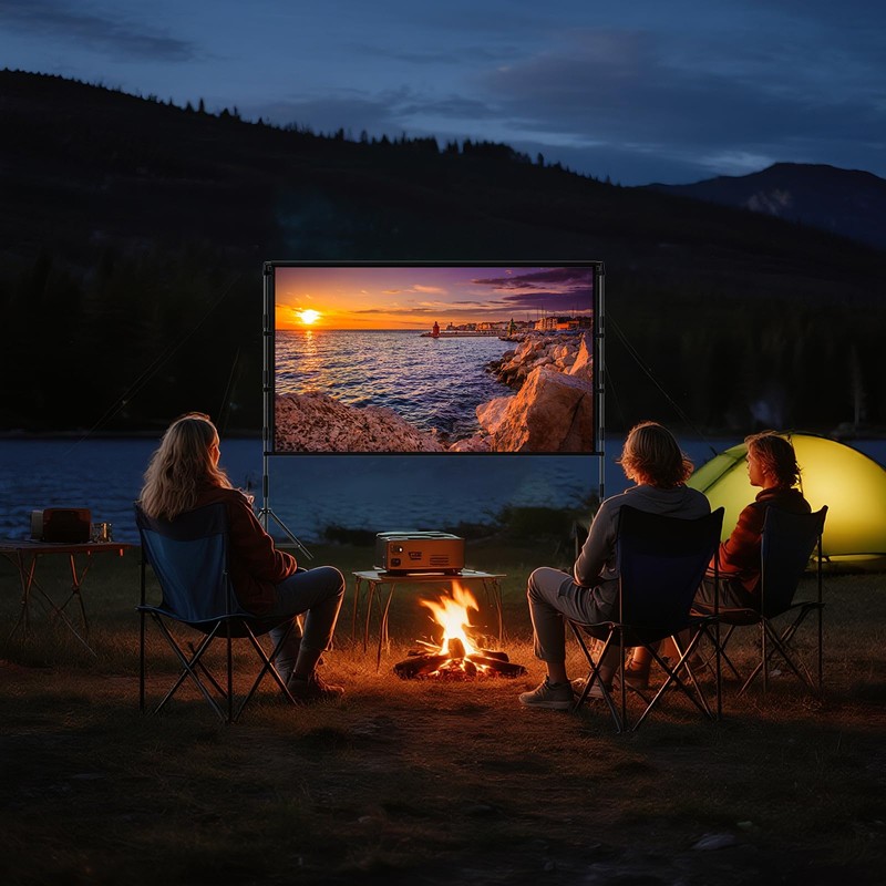 TOWOND Projector Screen with Stand, 84 inch Outdoor Projector Screen
