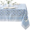 ATOSII Mantel de algodón Netta Blue 72 x 140 pulgadas