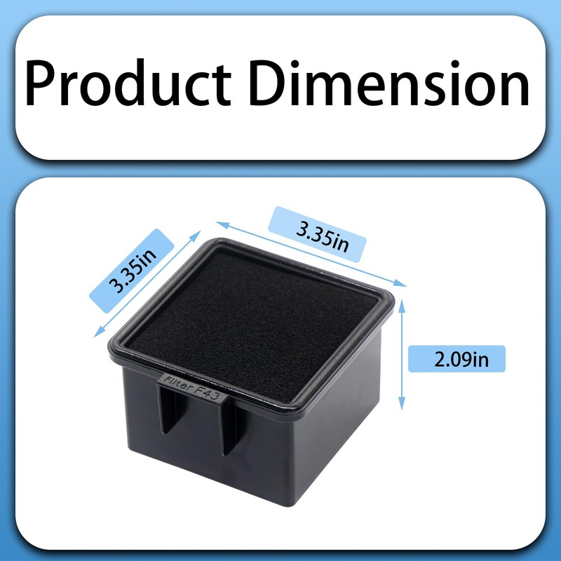 Aolleteau 2 Pack F43 HEPA Filter and Foam Filters Compatible