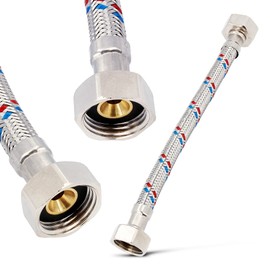 Sanitary Connection Hose 400 mm Length Flexible Reinforced Hose 1/2 Inch x 1/2 Inch Union Nut DN8 Flex Hose Connection Hose Extension Stainless Steel Drinking Water Hose