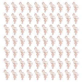 100pcs Flamingo Paper Clip Cute Animal Shape File Note Page Marker Clips Bookmark for File Classification Rose Gold