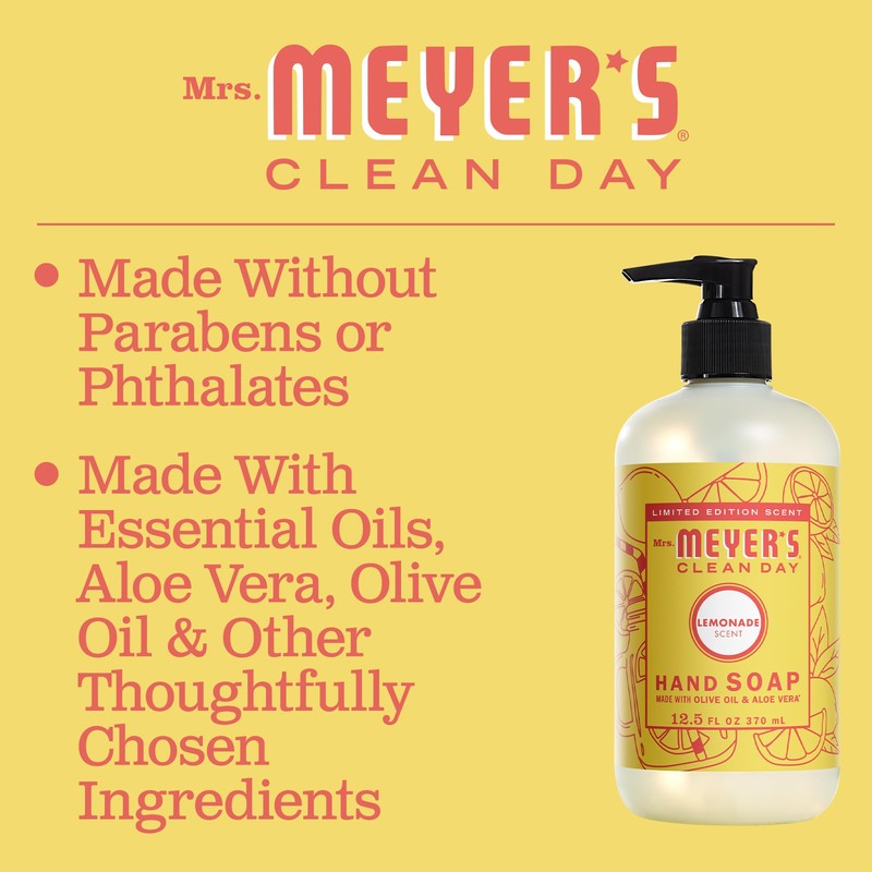 Mrs. MEYER'S CLEAN DAY Liquid Hand Soap, Cruelty Free, Hand