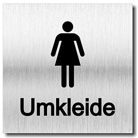 Door Sign Women's Changing Room Sign UV Print 12 x 12 cm 3 mm Aluminium Composite Made in Germany Item No. 2013